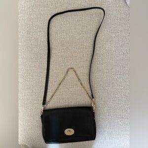 Coach Black Crossbody Bag with Gold Chain
